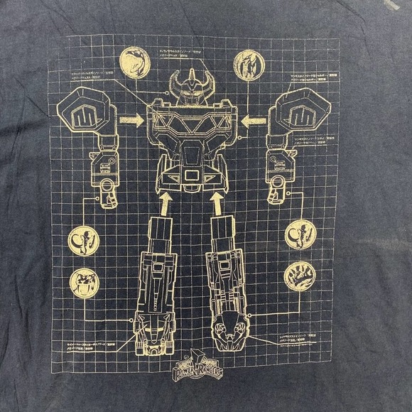 Power Rangers Robot Graphic Tee Thrifted Vintage Style Size M - Picture 2 of 9
